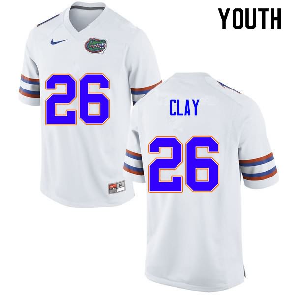 NCAA Florida Gators Robert Clay Youth #26 Nike White Stitched Authentic College Football Jersey SNN3264QD